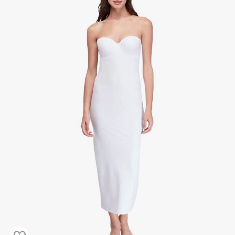 David’s Bridal Strapless Full Length Bra Slip Style 1123WHITE - NWT